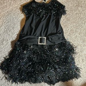 Black fringe dance costume